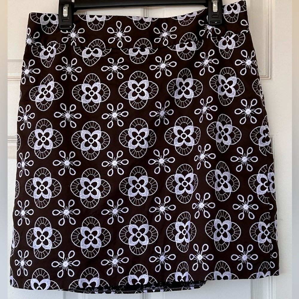 Loft Brand Women’s Embroidered Skirt Lined Zip